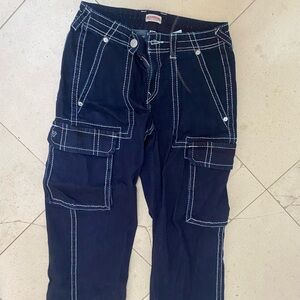 true religion jeans size 28 inverted stitching white stitching